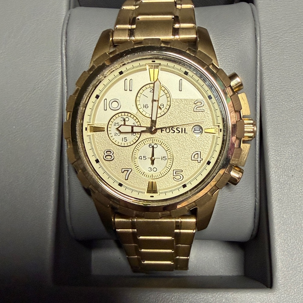 Fossil Gold-Tone Chronograph Watch